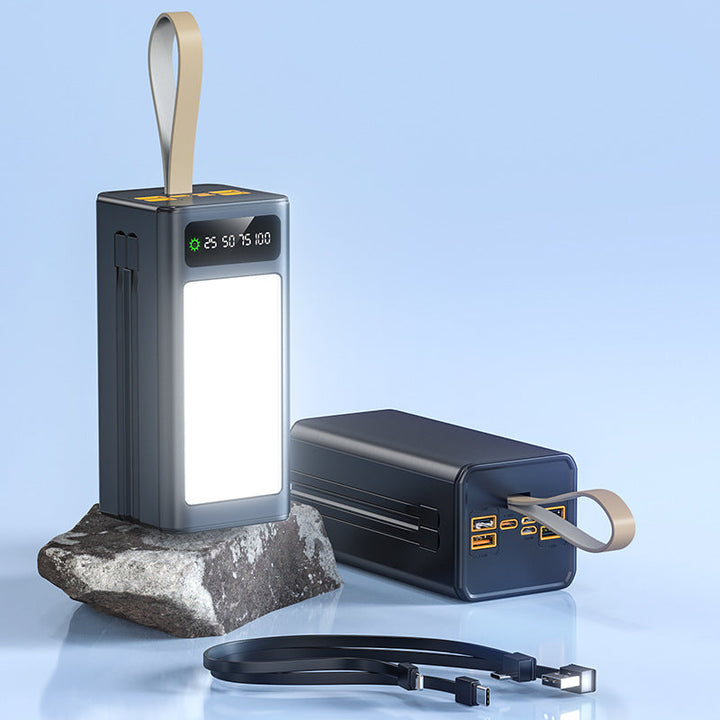 High-tech power bank with integrated LED lighting and multifunctional cable system Kalsten