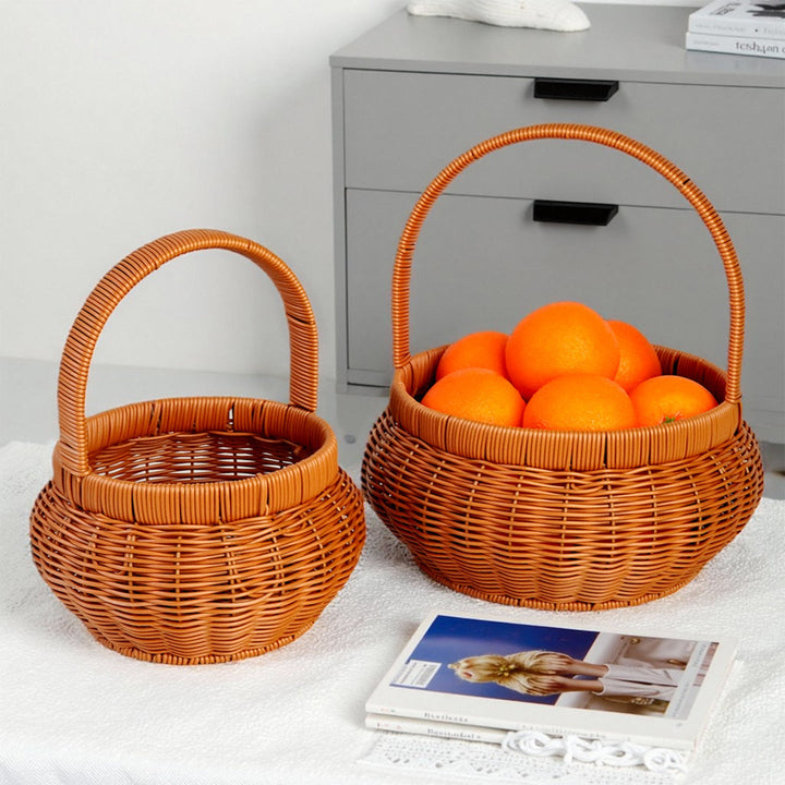 Women Handcrafted Storage Basket with Carrying Handle Kalsten