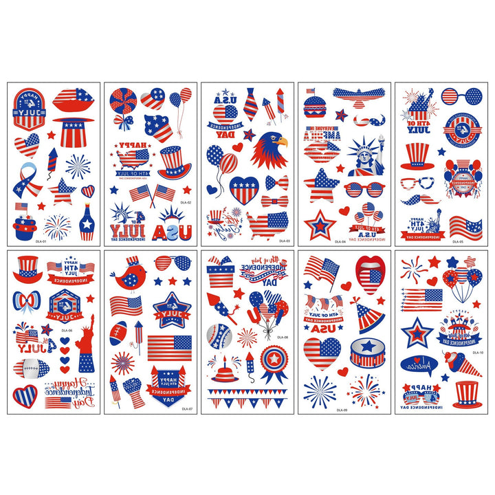 Unisex nan patriotic multiple sticker sheets with USA symbols and self-adhesive vinyl Kalsten