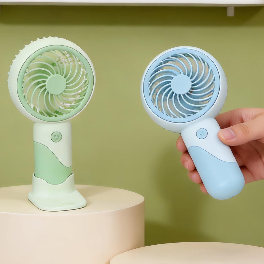 Women's Portable Handheld Fan with Rotating Head and USB Charging Function Kalsten