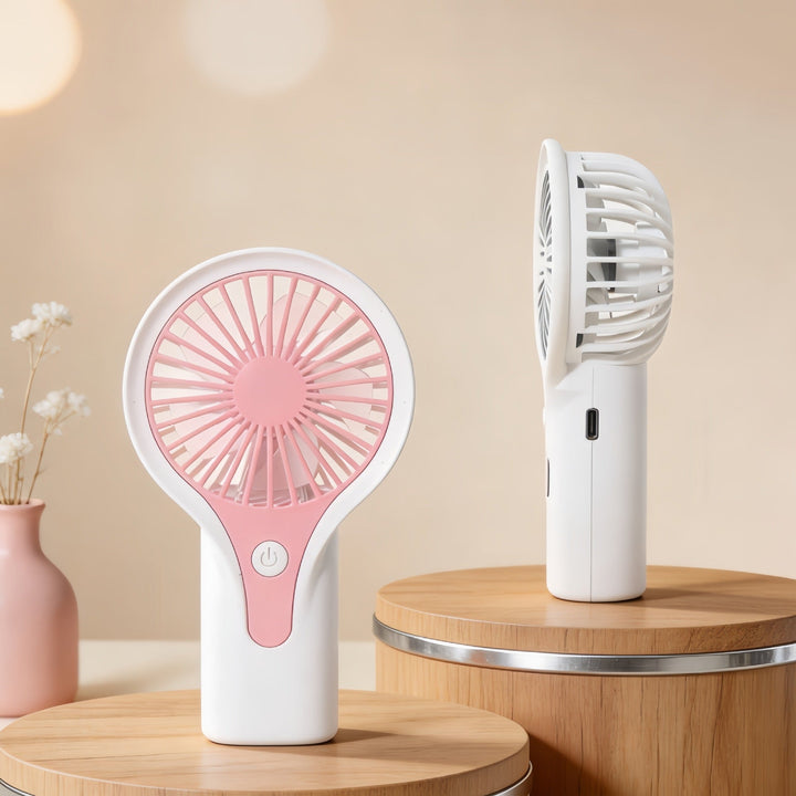 Women Portable Hand Fan with USB Charging Function and Ergonomic Handle Kalsten