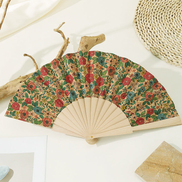 Women's handmade fan with floral motifs Kalsten