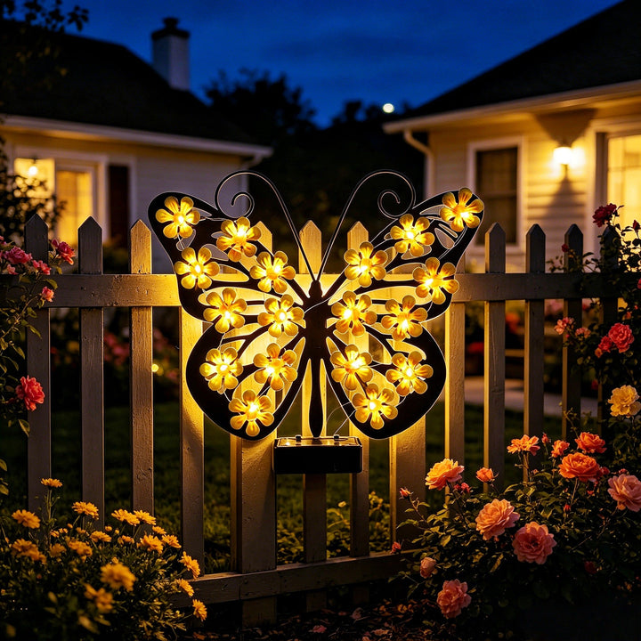 Decorative LED Butterfly Wall Light With Floral Micro-LED Accents And Battery-Powered Control Kalsten