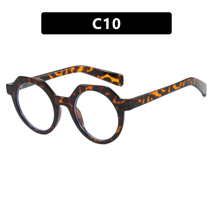 Ladies extravagant round sunglasses with colored accented frame Kalsten