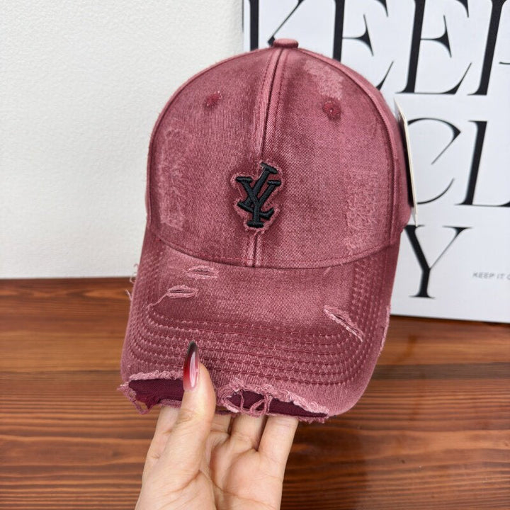 Men's Distressed Denim Adjustable Baseball Cap Kalsten