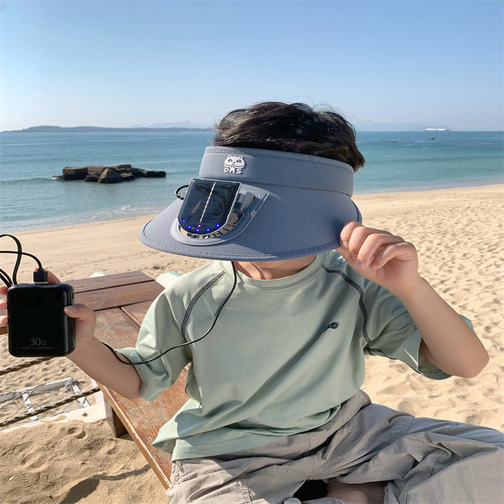 Child-Sunshade with Solar Fan and Integrated LED Lights Kalsten