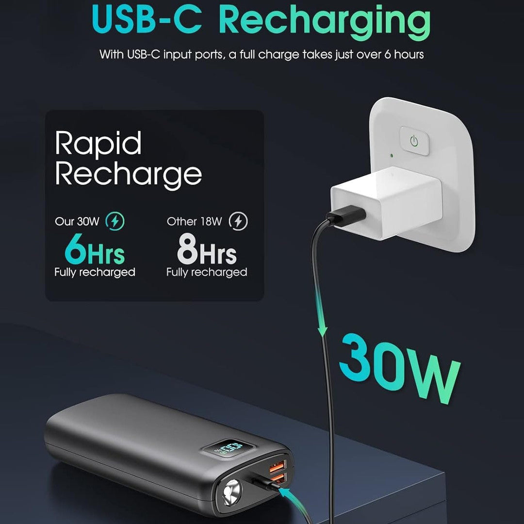 Portable power bank with digital charging display and LED lamp Kalsten