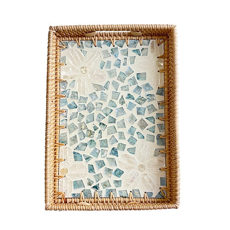 Women rectangular serving platter with handmade mosaic Kalsten