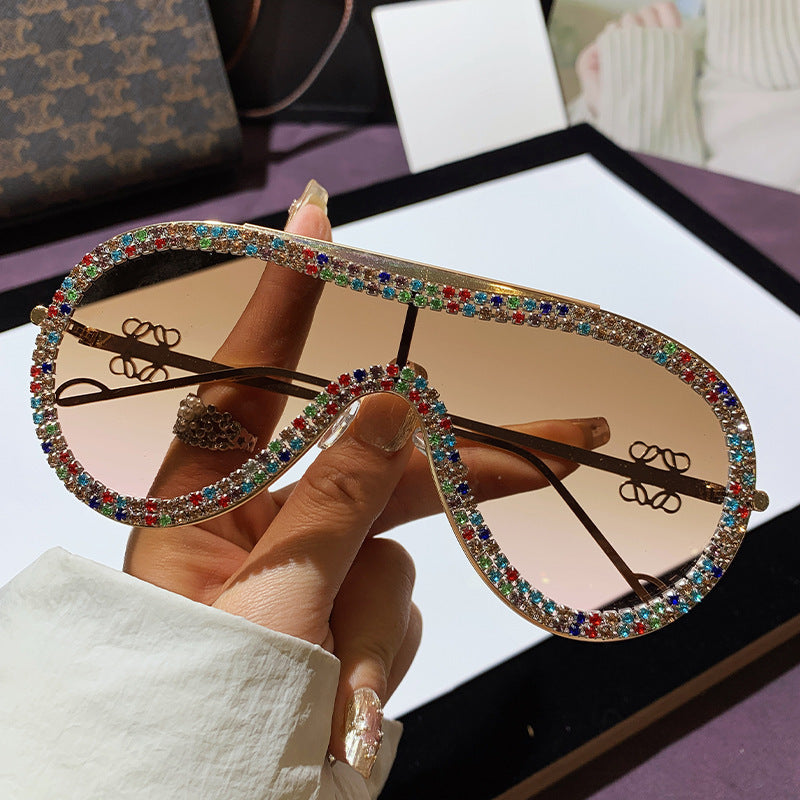 Women's Glamorous Sunglasses with Rhinestone-Embellished Frame Kalsten