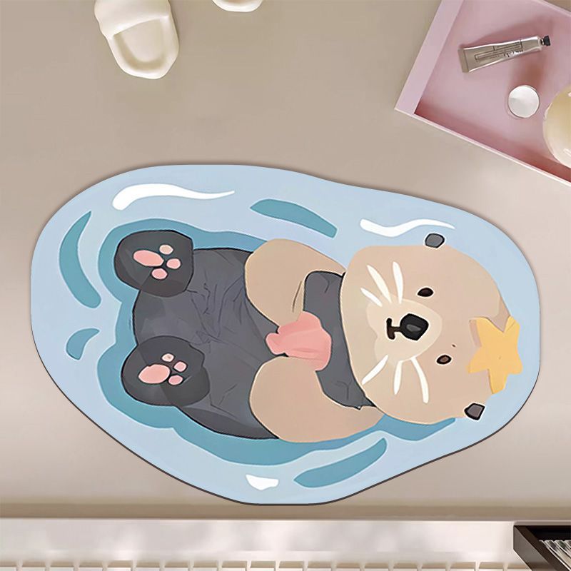 Cute Cartoon Otter-Themed Bath Mat Kalsten