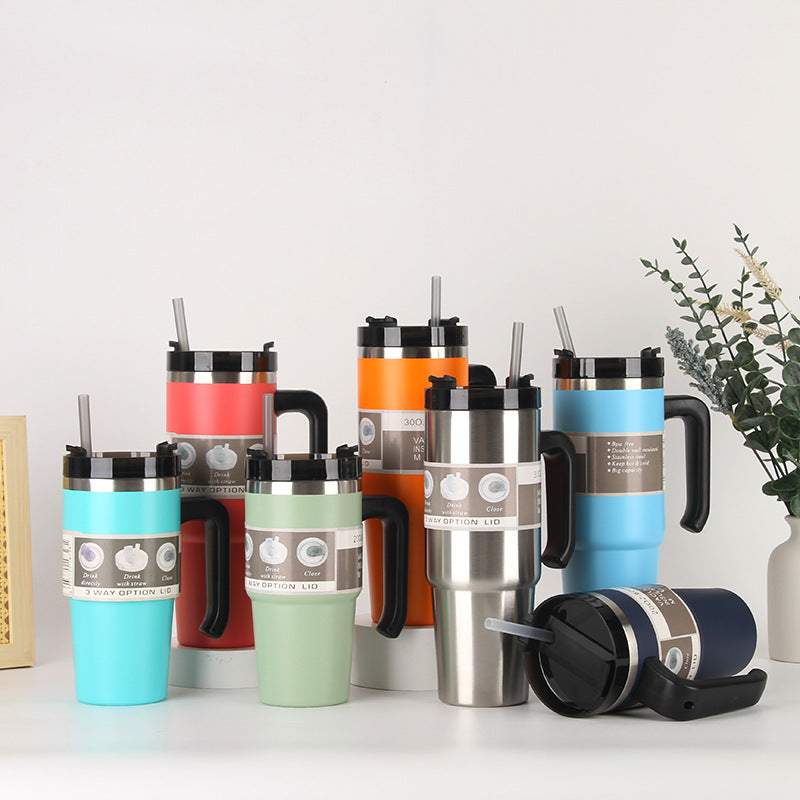 Unisex thermos mug with 3-in-1 drinking options Kalsten