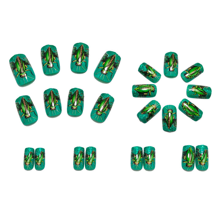 Creative nail art with vibrant insect motifs Kalsten