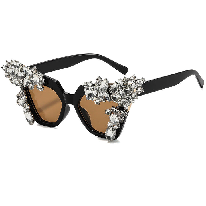 Ladies glamorous cat-eye sunglasses with extravagant crystal embellishments Kalsten
