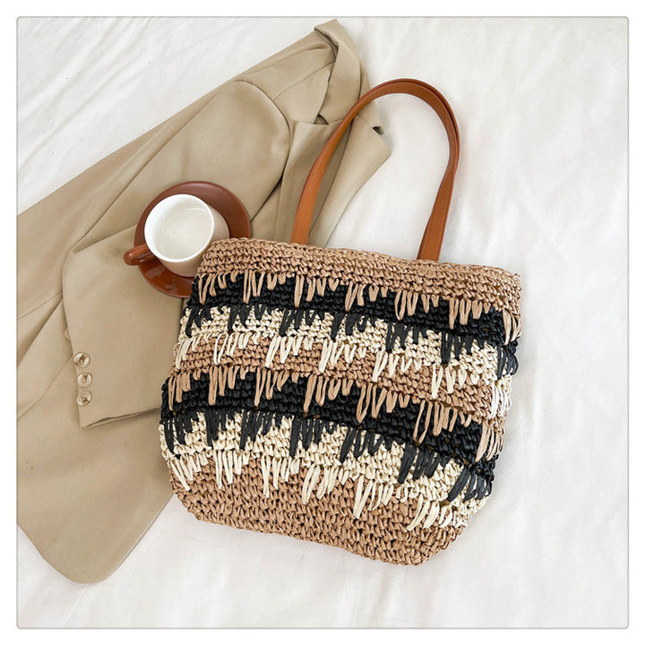Large, Handmade Straw Bag with Designer Details Kalsten
