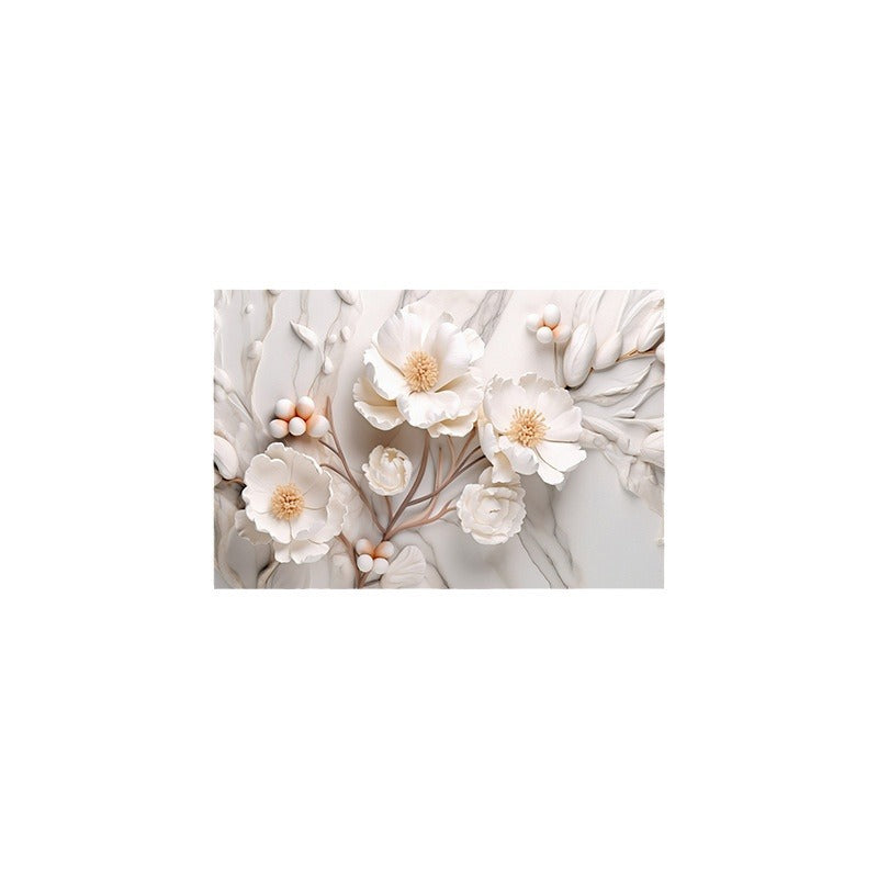 Textured Floral Design Bath Mat Kalsten