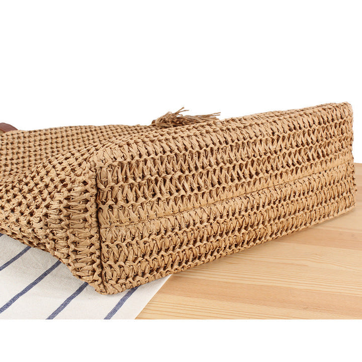 Handbag Made of Braided Natural Material with Tassel Decoration Kalsten