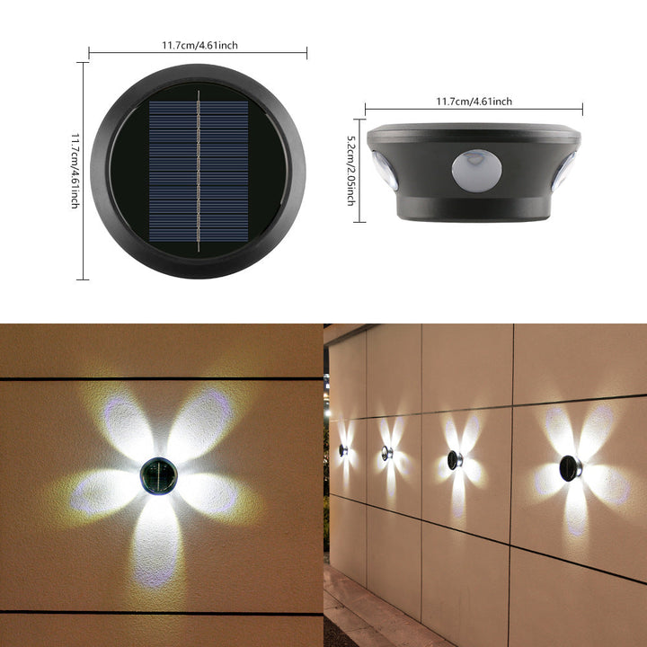 Outdoor Solar Wall Light Multi-Beam LED Decorative Accent Kalsten