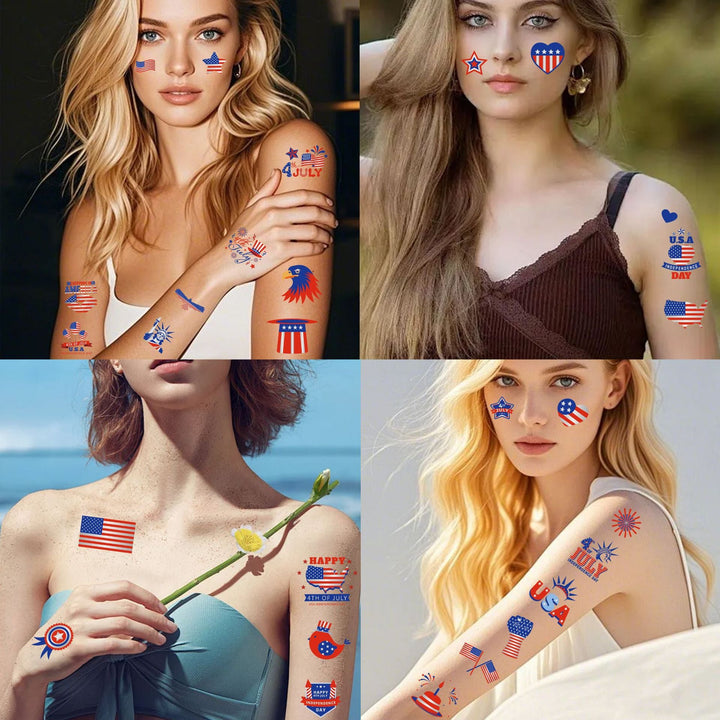 Unisex nan patriotic multiple sticker sheets with USA symbols and self-adhesive vinyl Kalsten