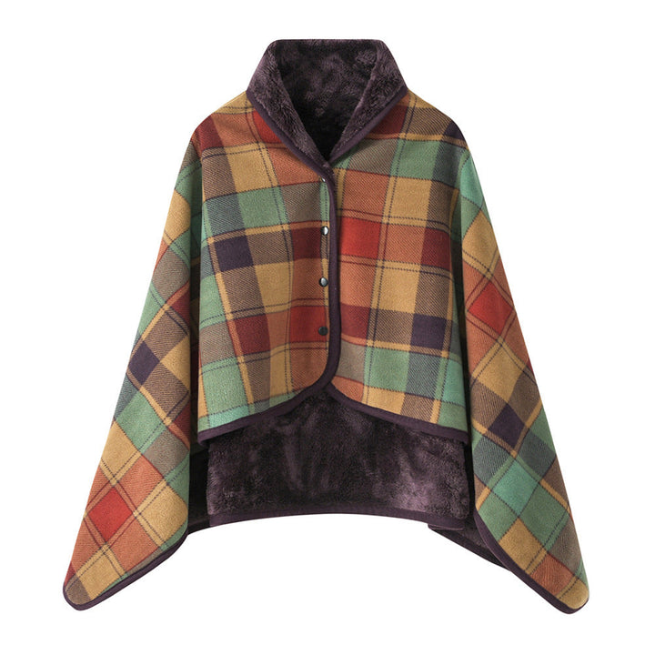 Women Comfortable Throw Blanket with Checkered Pattern Kalsten