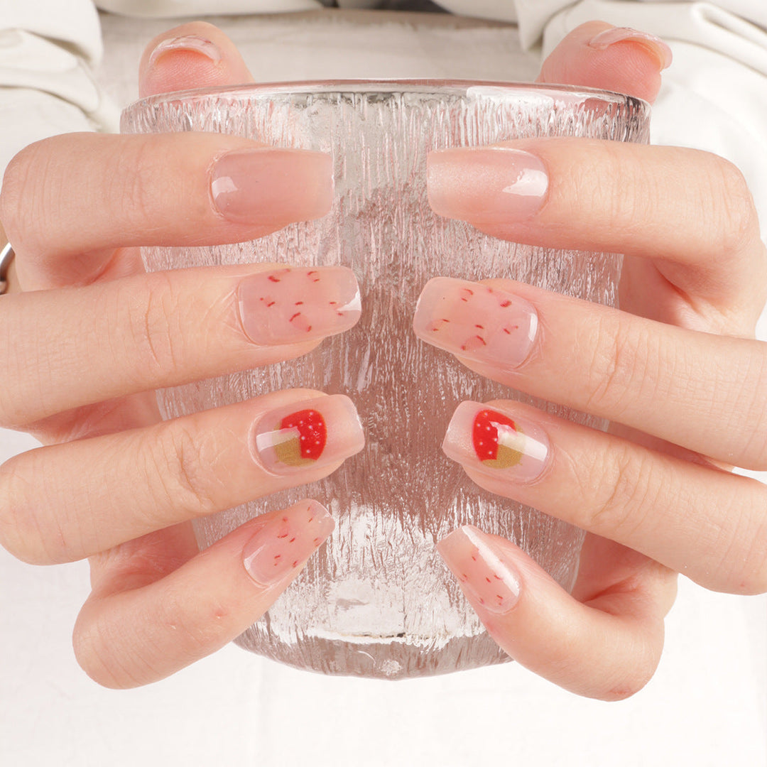 Cute Strawberry-Themed Press-On Nail Set Kalsten