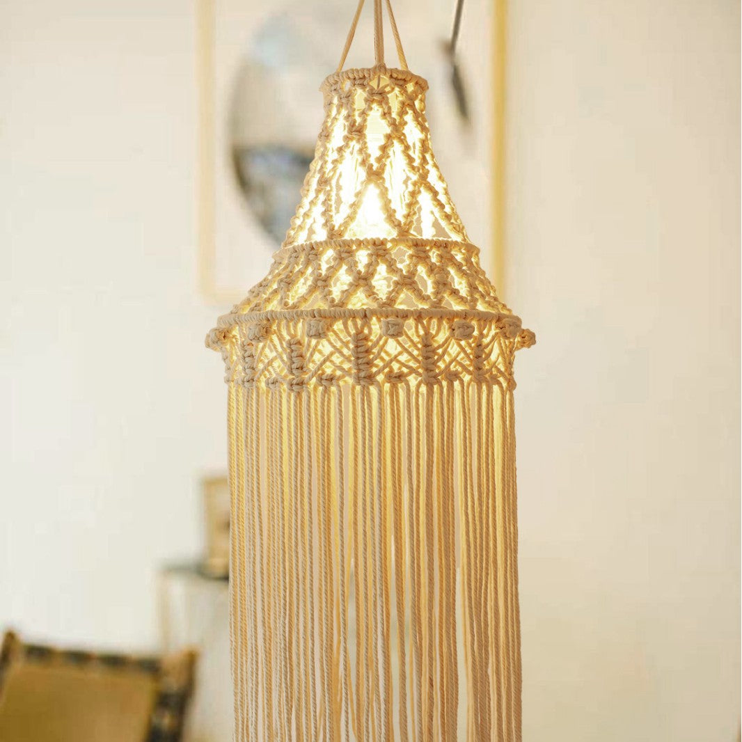 Macrame Hanging Light Fixture Acalora
