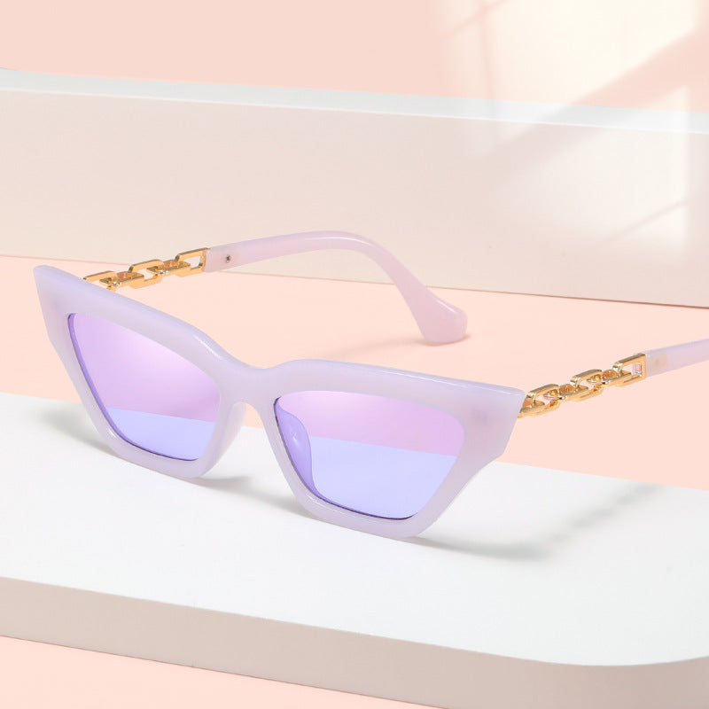 Women edgy cat-eye sunglasses with golden details Kalsten