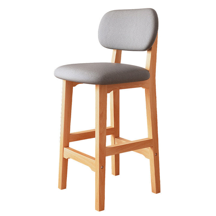 Height-adjustable Bar Stool with Backrest and Cushion Kalsten