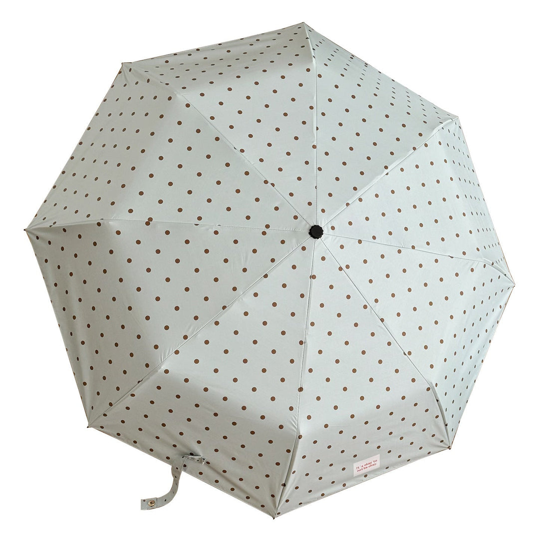 Women's Folding Umbrella with Practical Button Mechanism and Stylish Polka Dot Design Kalsten