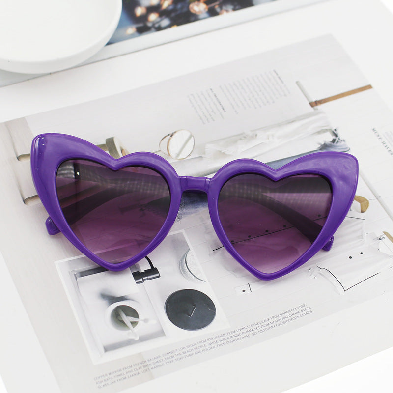 Women's Heart-Shaped Sunglasses with Glittering Frame Kalsten