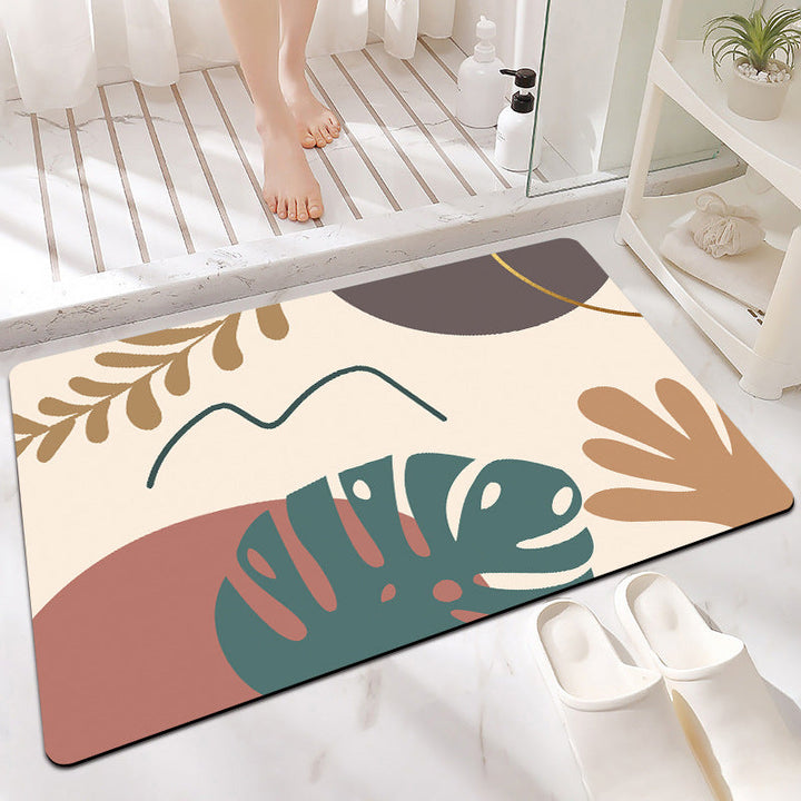 Elegant Marble-Themed Bath Mat Kalsten
