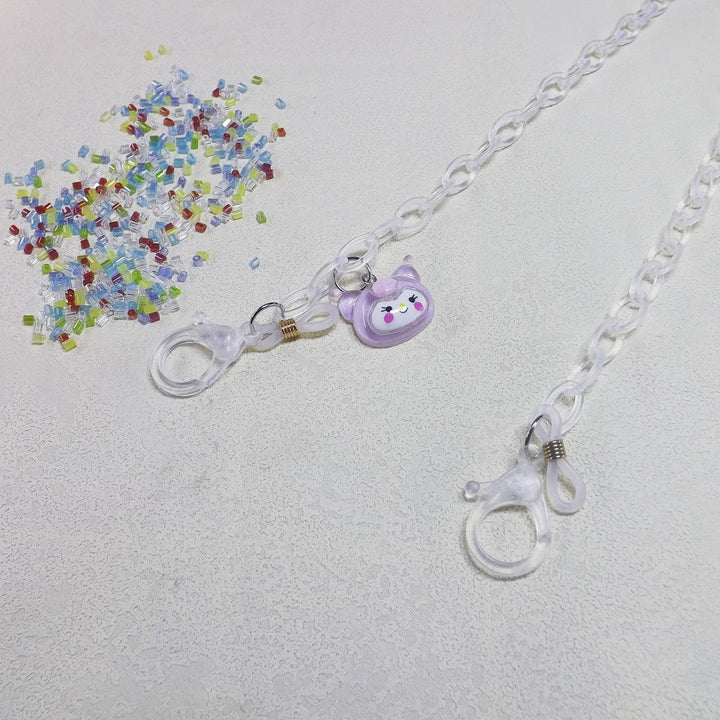 Playful glasses holder chain made of transparent material Kalsten