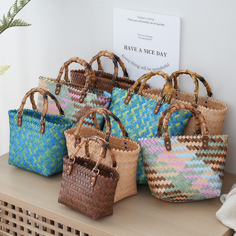 Handbag Made of Woven Bast Kalsten
