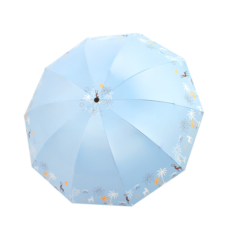 Women's Folding Umbrella with Animal Print Kalsten