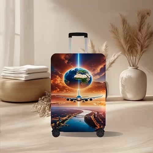 Unisex nan elastic suitcase cover with volcanic lava marble design, stretch protective cover for trolley Kalsten