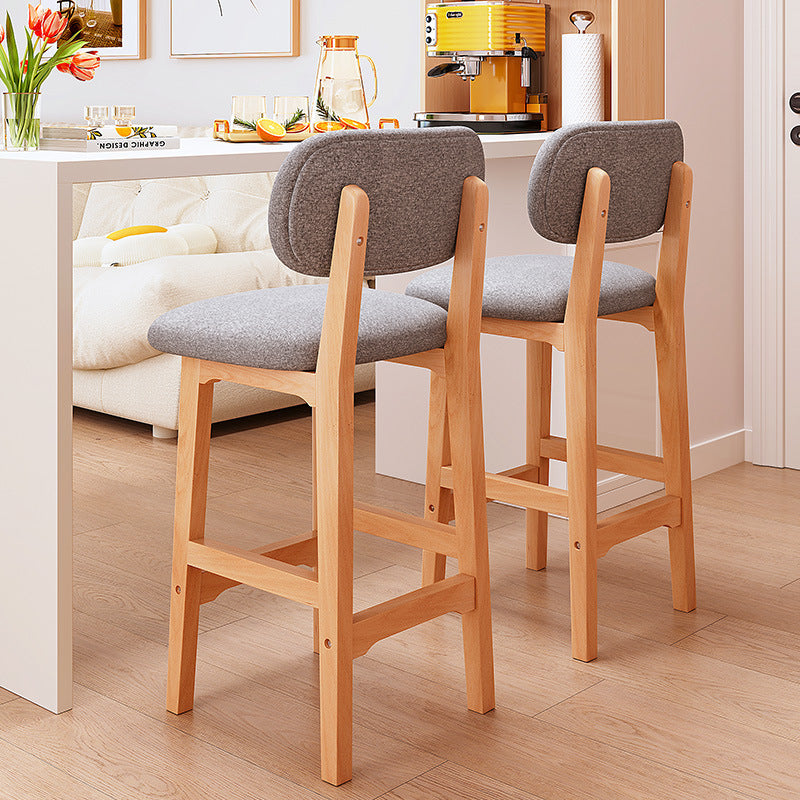 Height-adjustable Bar Stool with Backrest and Cushion Kalsten