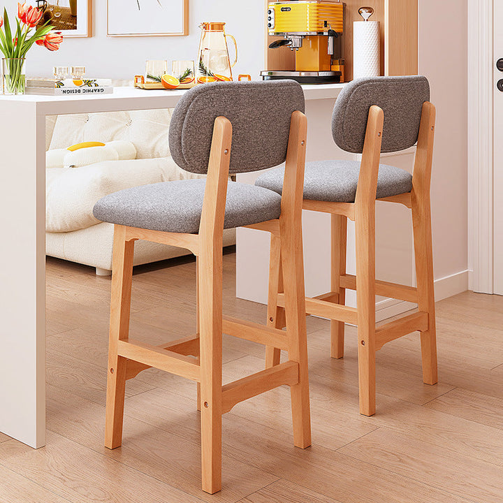 Height-adjustable Bar Stool with Backrest and Cushion Kalsten