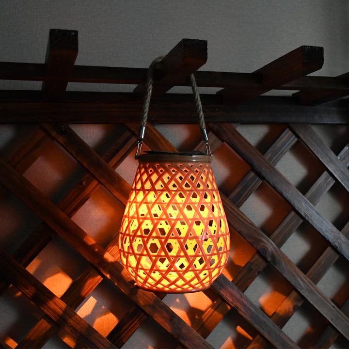 Decorative Woven Lantern With Rope Handle Kalsten