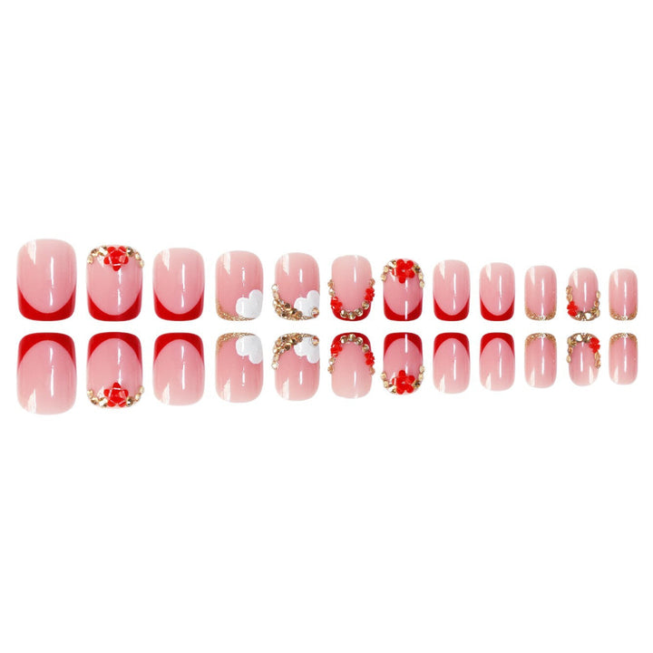 Floral-Accent Press-On Nail Art Kalsten