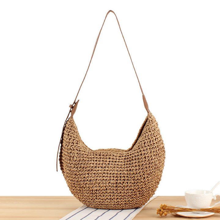 Handcrafted macrame bag with elegant leather accent Kalsten