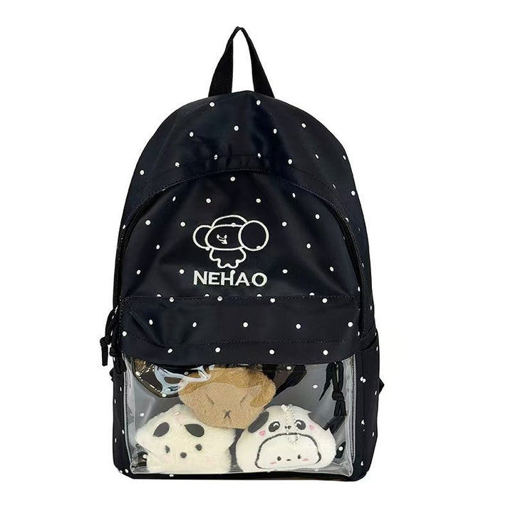 Transparent Front Polka Dot Backpack Kalsten