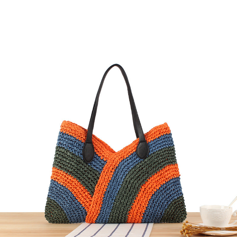Fashionable Braided Tote Bag with Unique Wave Pattern Kalsten