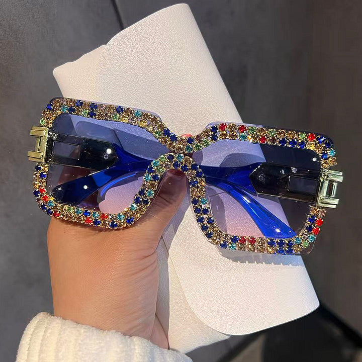 Women's Fashion Oversized Sunglasses with Sparkling Crystal Accents Kalsten