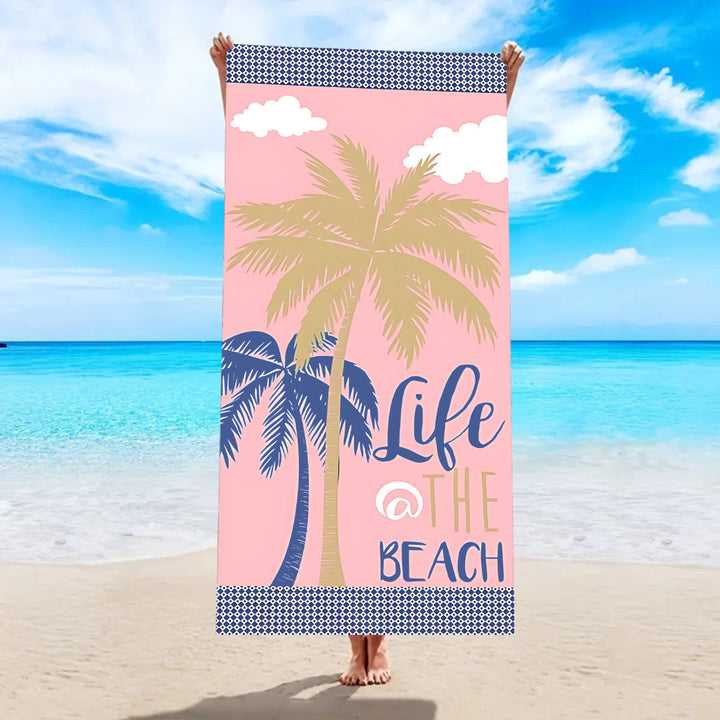 Beach towel with tropical palm leaf pattern Kalsten