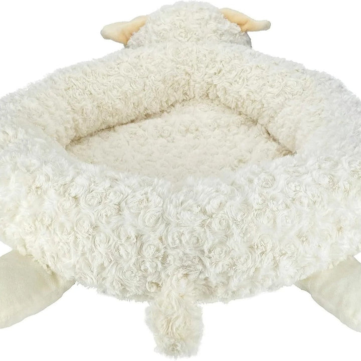 Plush Lamb-Themed Dog Bed