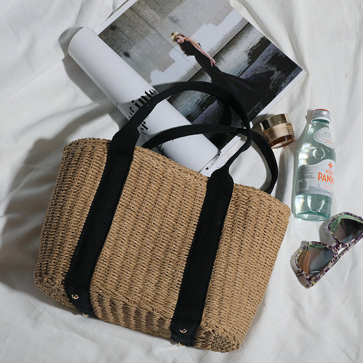 Durable basket bag with contrasting straps Kalsten