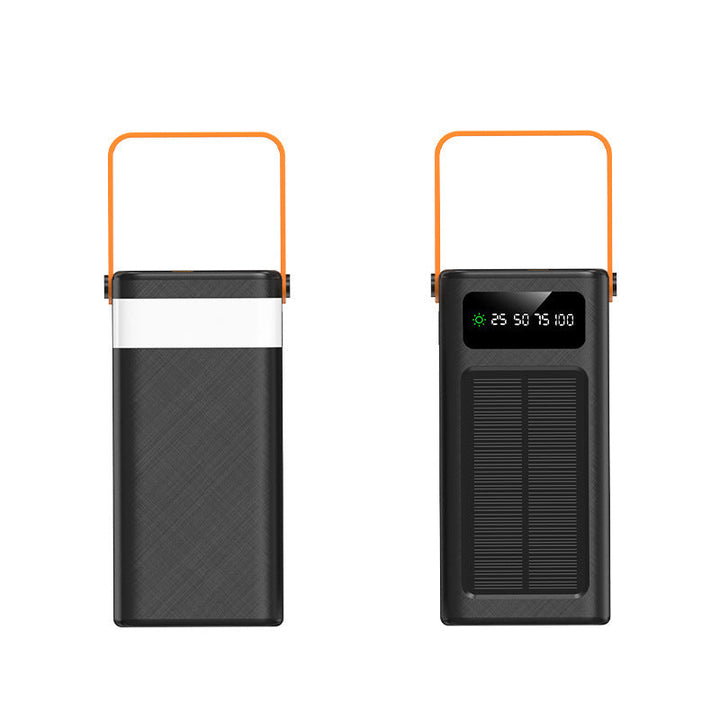 Portable solar-powered power bank with LCD display and ergonomic carrying handle Kalsten