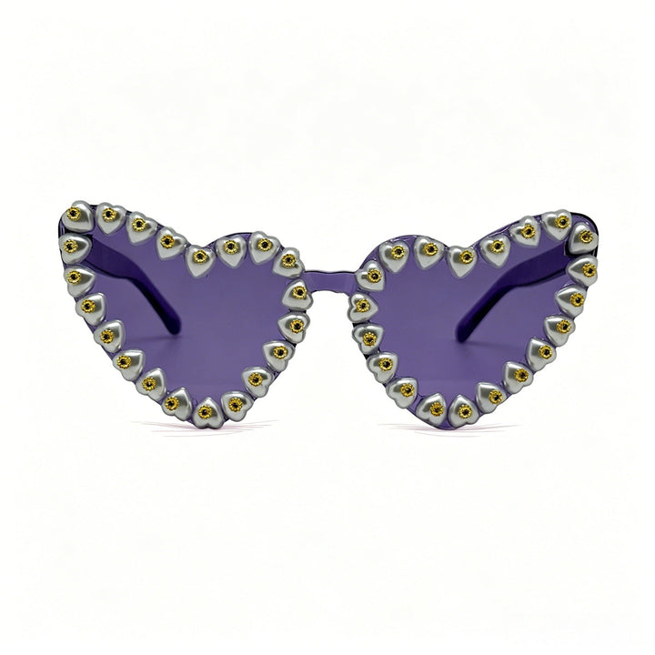 Women Heart-Shaped Sunglasses with Extravagant Jewelry Details Kalsten