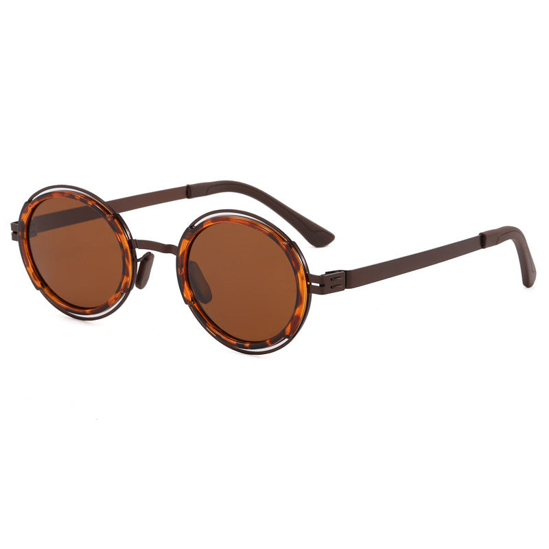 Women's fashionable round sunglasses with elegant metal frame Kalsten