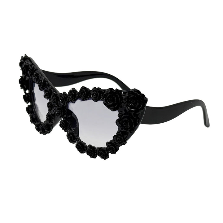 Women's Heart-Shaped Sunglasses with Floral Application Kalsten