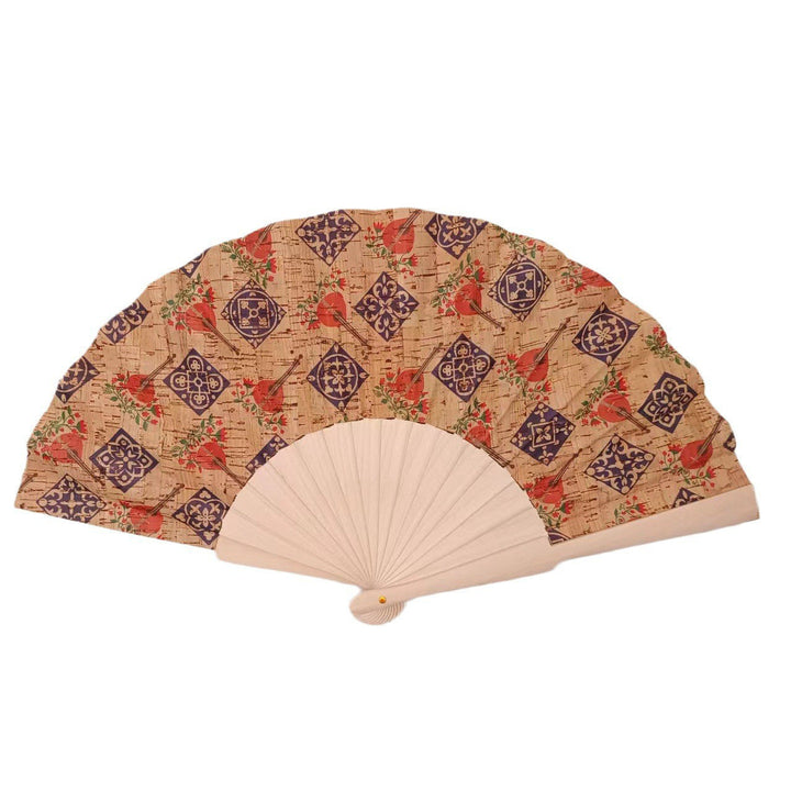Ladies handcrafted fan made of cork and wood Kalsten